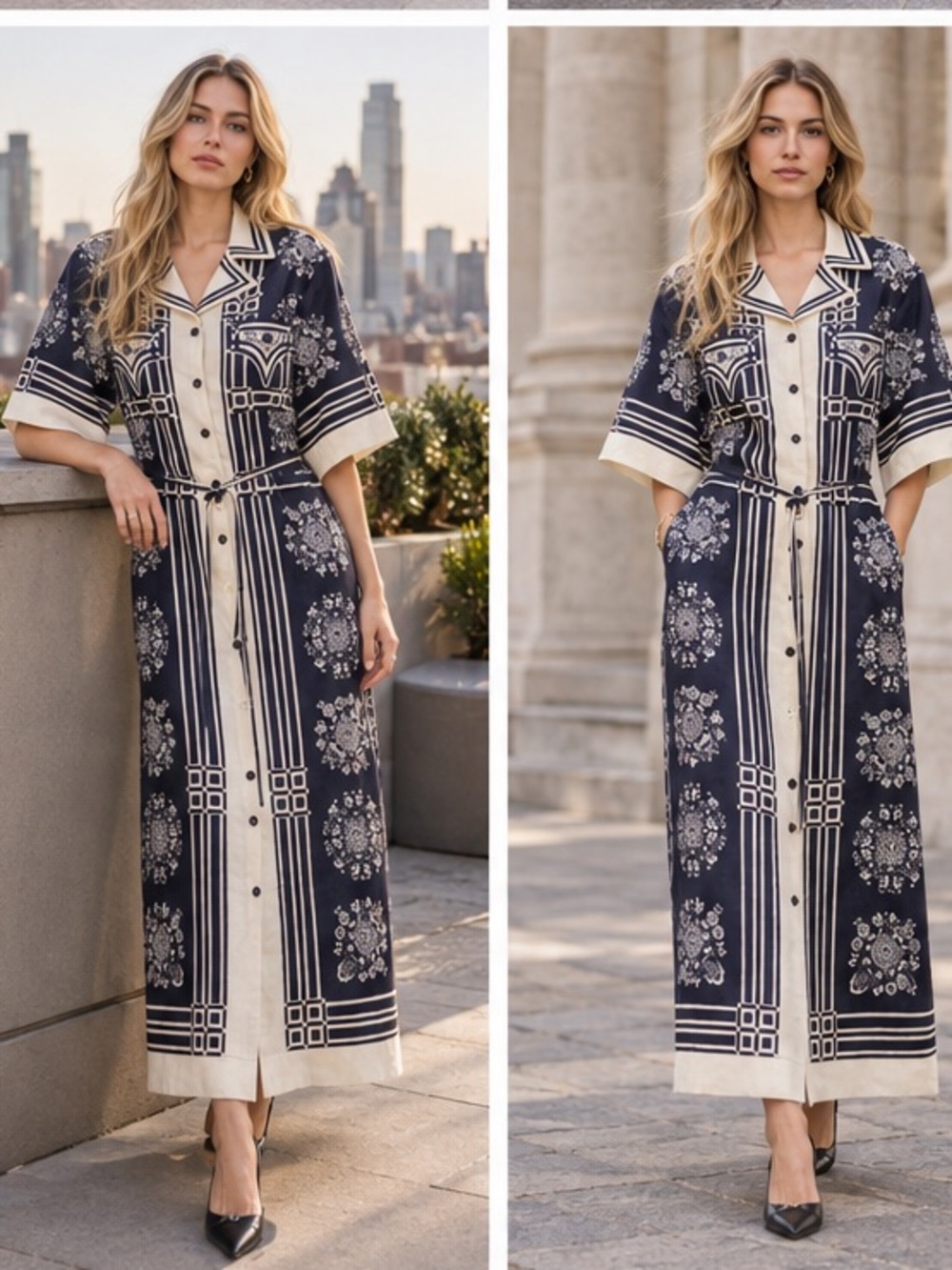 Alemais Banderra Linen Printed Dress